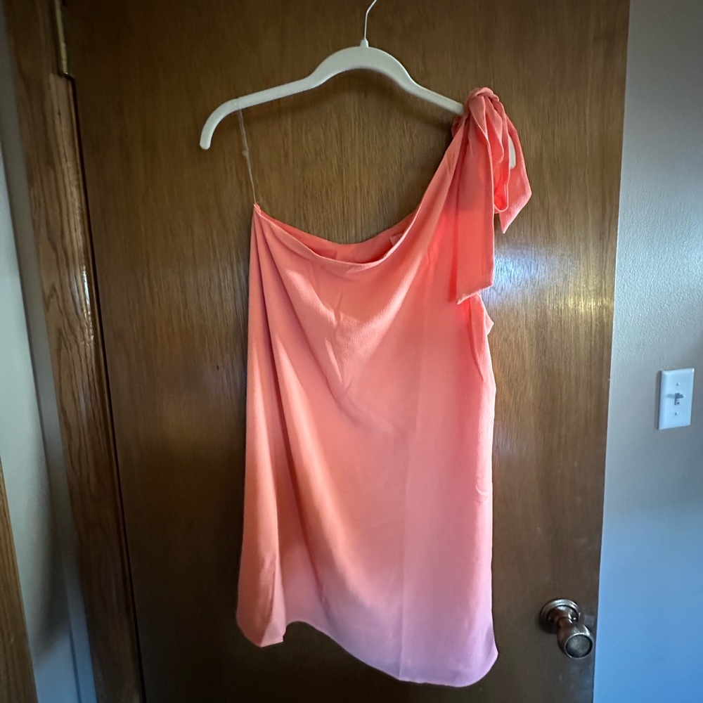 Coral One Shoulder Dress